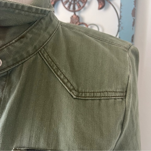 Lee Vintage Modern Olive Green Snap Front Denim Shirt Dress, NWT - Picture 4 of 14